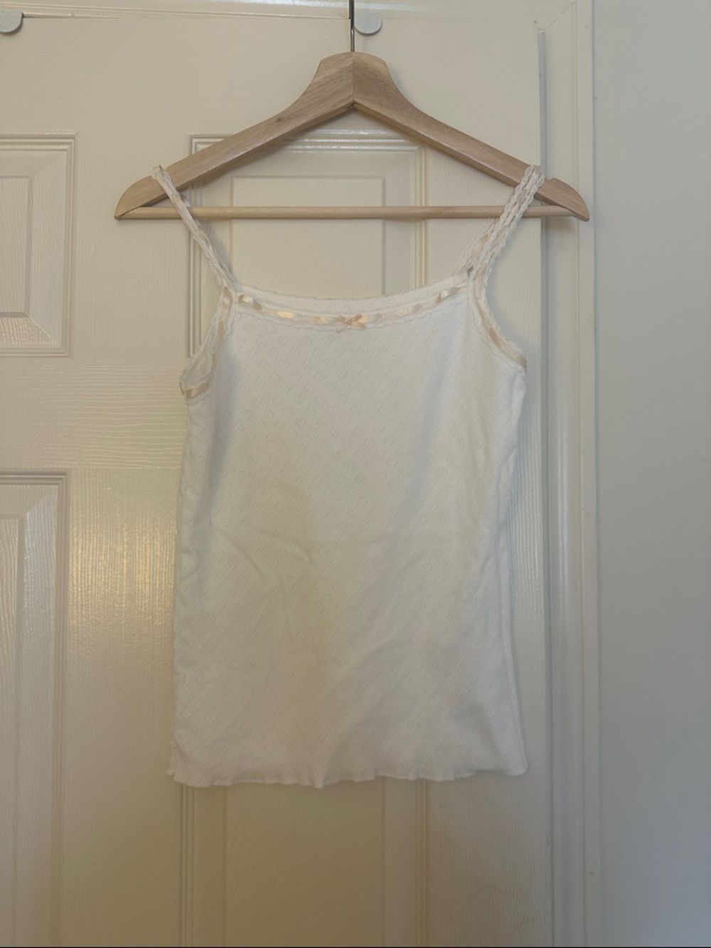 Brandy Melville Cream Lace-Trim Camisole